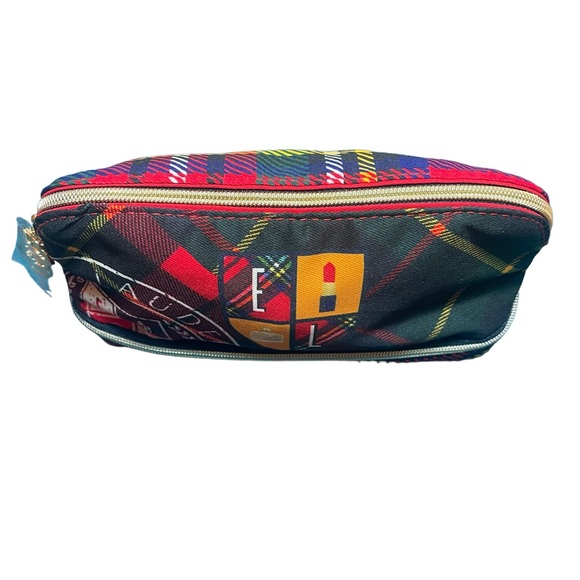 Estee Lauder 2024 Scottish Check Double Zip Makeup Pouch - Picture 4 of 11